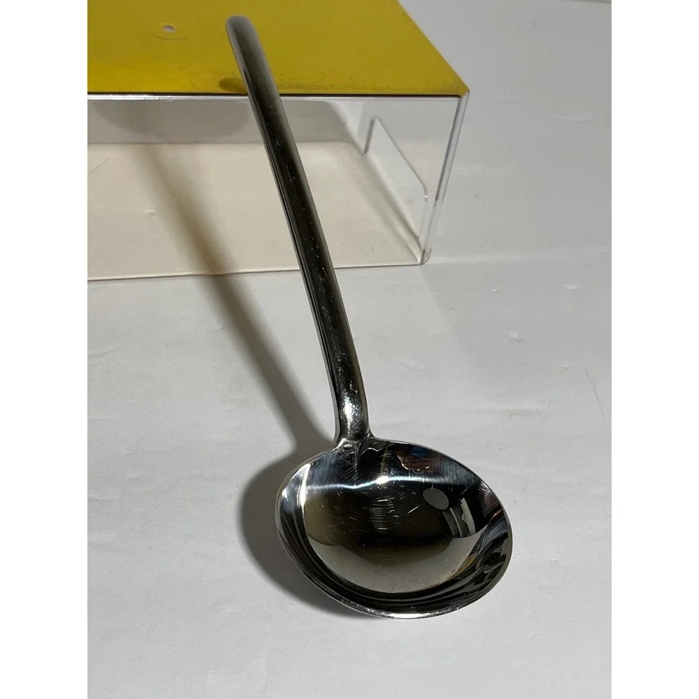 Mikasa 18-8 Stainless Steel Bouillon Round Soup Spoon Japan Modernist Silverware
